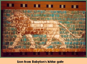 [Lion from Babylon's Ishtar gate]